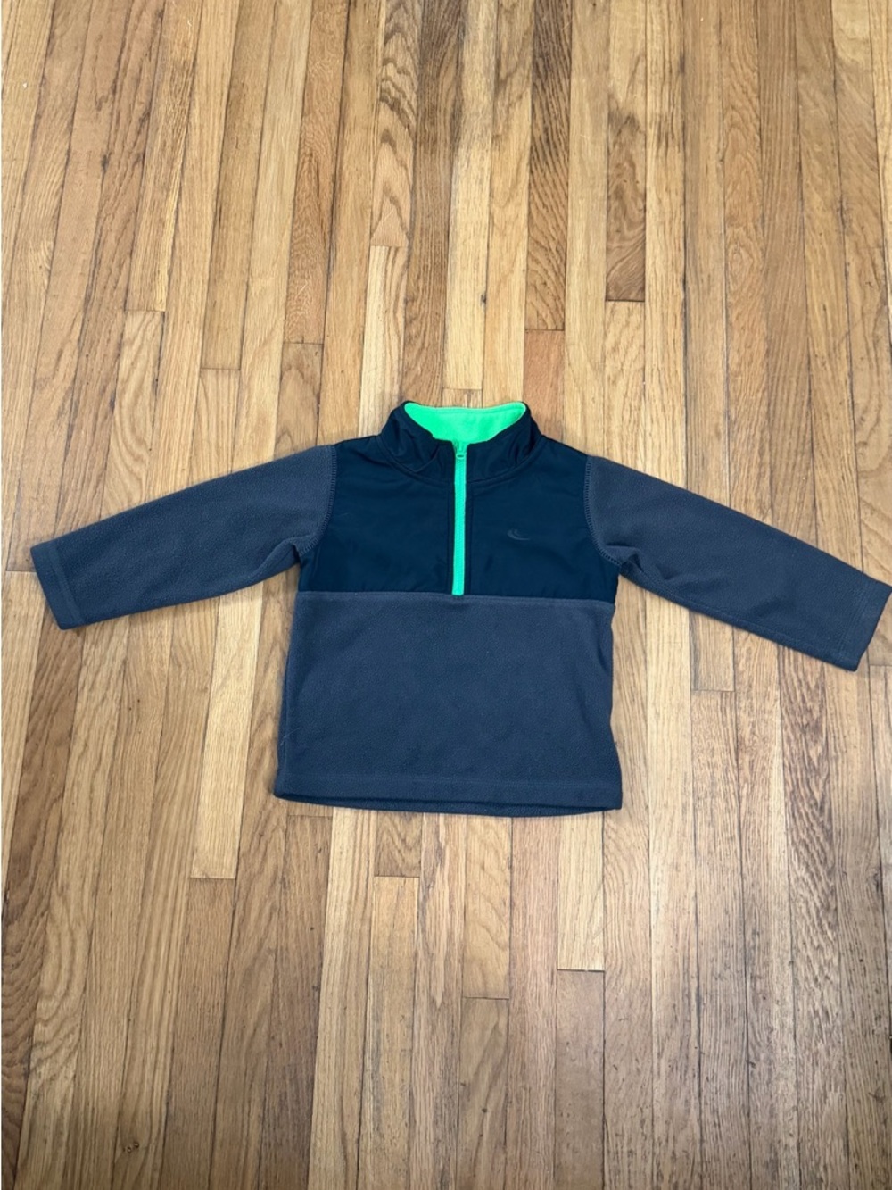 Carters 18M Gray & Neon Green Quarter-Zip Fleece Pullover